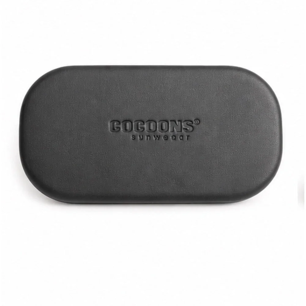 Cocoons Sunwear Clip On Sunglasses Rectangular Gunmetal Frame with Hard Case